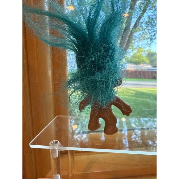 Vintage Troll Doll With Blue Hair and Blue Eyes 3" - Picture 2 of 3